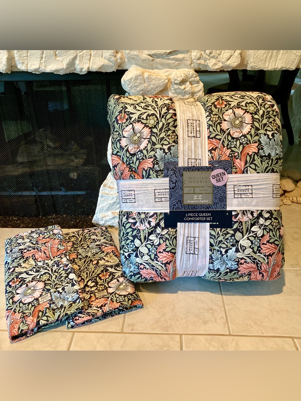 NEW William Morris “Compton Botanical” Queen Comforter set with shams